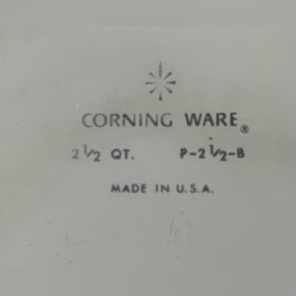 Vintage corningware white blue cornflower 2 1/2 quart P-2 1/2-B bakeware - Picture 6 of 6